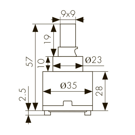 6236 Картридж KАISER Ø35 для смесителей серии 69/60/74/57/51